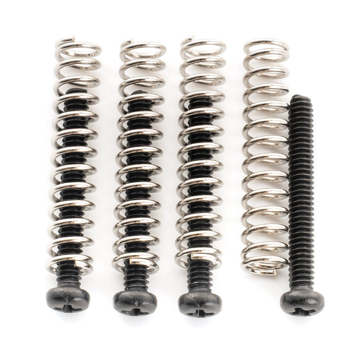 Musiclily Ultra UNC#3-48X0.78 Inch (2.5x20mm) Stainless Steel Humbucker Pickup Mounting Screws and Springs Set for Fender USA and MIM Electric Guitar (Set of 4)