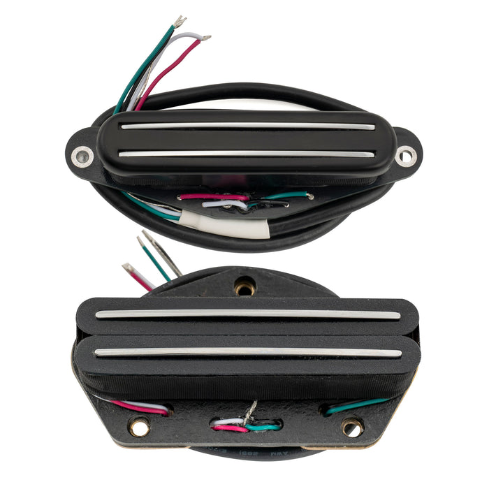 Musiclily Pro TL-DPHA Alnico 5 Rail Blade Single Coil Sized Humbucker Neck Bridge Pickups Set 9.1K/13.2K High Output for Tele Style Electric Guitar