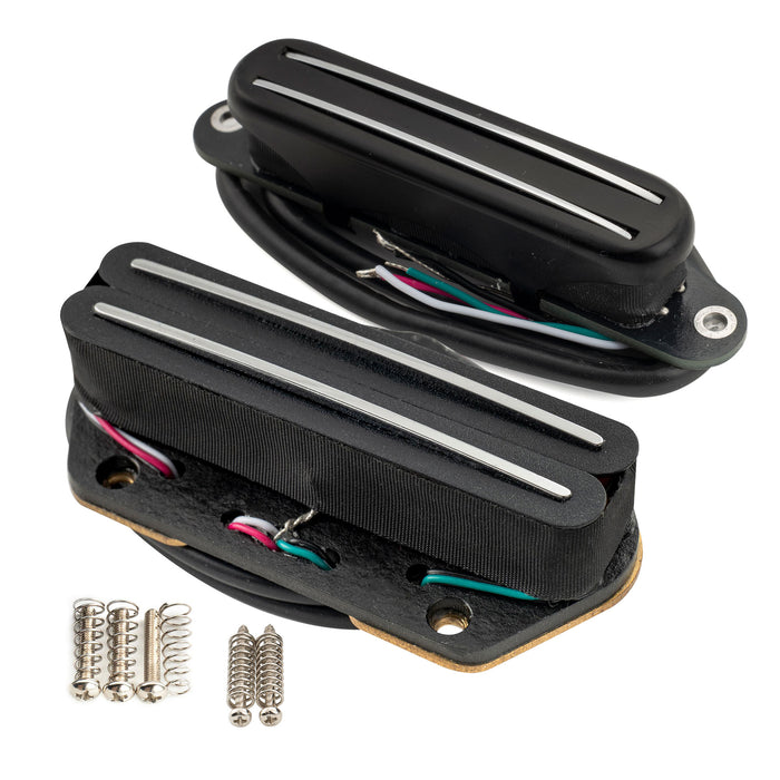 Musiclily Pro TL-DPHA Alnico 5 Rail Blade Single Coil Sized Humbucker Neck Bridge Pickups Set 9.1K/13.2K High Output for Tele Style Electric Guitar
