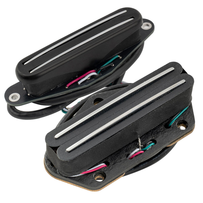 Musiclily Pro TL-DPHA Alnico 5 Rail Blade Single Coil Sized Humbucker Neck Bridge Pickups Set 9.1K/13.2K High Output for Tele Style Electric Guitar