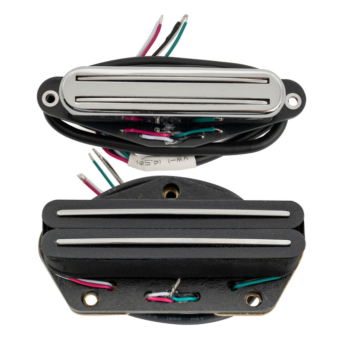 Musiclily Pro TL-DPHA Alnico 5 Rail Blade Single Coil Sized Humbucker Neck Bridge Pickups Set 9.1K/13.2K High Output for Tele Style Electric Guitar