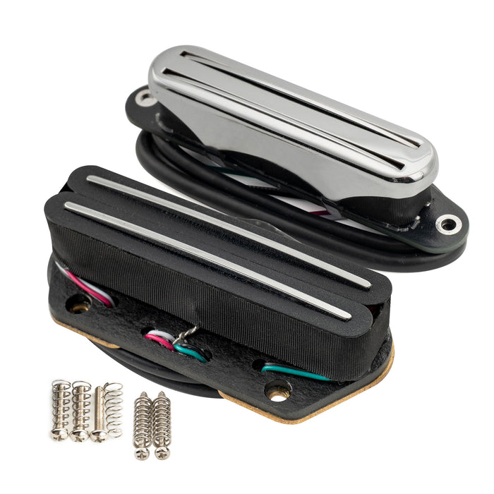 Musiclily Pro TL-DPHA Alnico 5 Rail Blade Single Coil Sized Humbucker Neck Bridge Pickups Set 9.1K/13.2K High Output for Tele Style Electric Guitar
