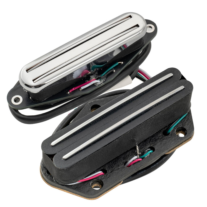 Musiclily Pro TL-DPHA Alnico 5 Rail Blade Single Coil Sized Humbucker Neck Bridge Pickups Set 9.1K/13.2K High Output for Tele Style Electric Guitar