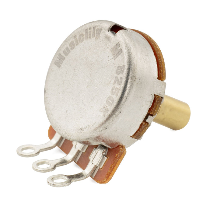 Musiclily Pro HD B250K ポット 黄銅製 メトリック ソリッド ショートシャフト 6.5mm リニアテーパー ポテンショメーター エレキギター/ベース用 (10個セット)