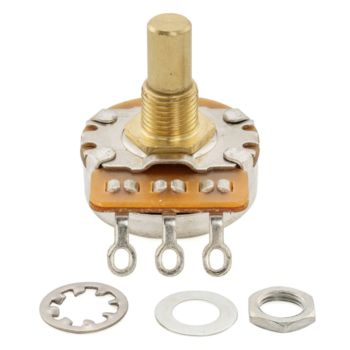 Musiclily Pro HD B250K ポット 黄銅製 メトリック ソリッド ショートシャフト 6.5mm リニアテーパー ポテンショメーター エレキギター/ベース用 (10個セット)