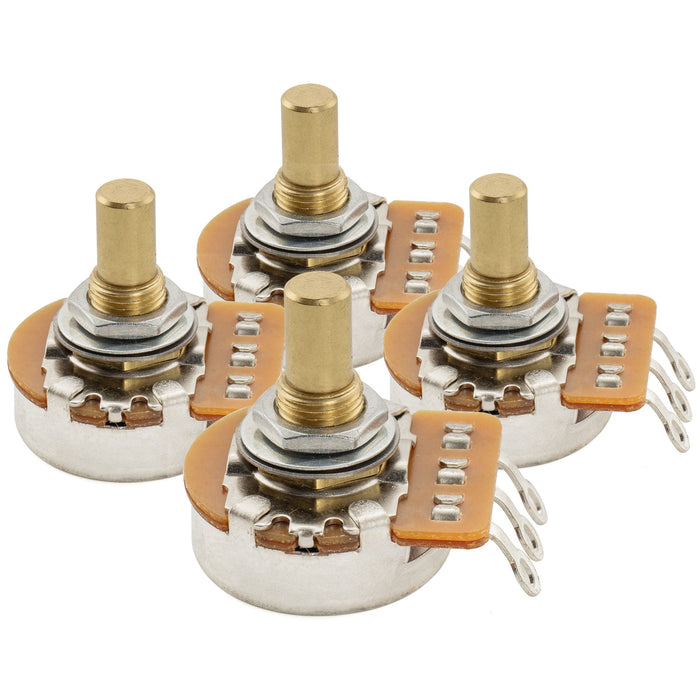 Musiclily Pro HD B250K ポット 黄銅製 メトリック ソリッド ショートシャフト 6.5mm リニアテーパー ポテンショメーター エレキギター/ベース用 (4個セット)