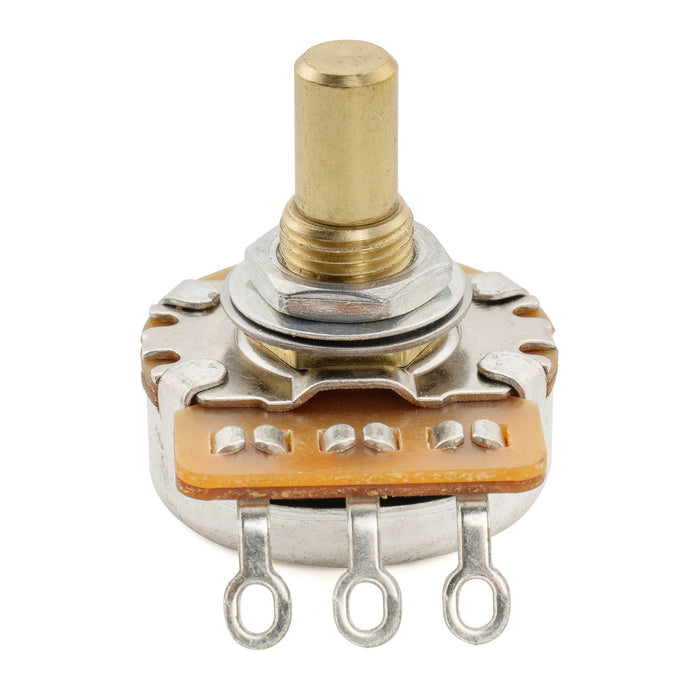 Musiclily Pro HD A500K ポット 黄銅製 メトリック ソリッド ショートシャフト 6.5mm オーディオテーパー ポテンショメーター LP/SGスタイル エレキギター/ベース用 (4個セット)