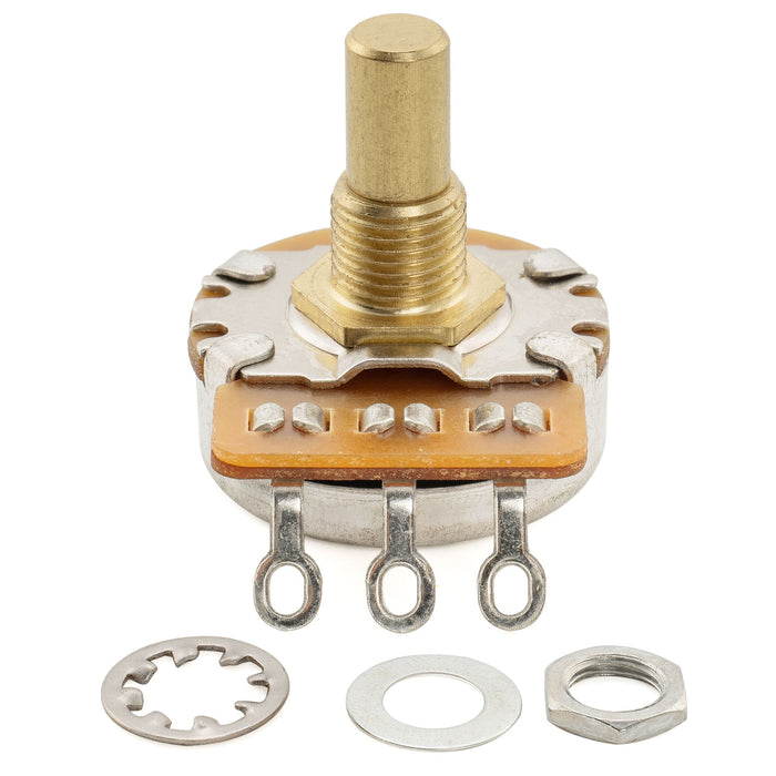 Musiclily Pro HD A500K+B500K ポット 黄銅製 メトリック ソリッド ショートシャフト 6.5mm オーディオリニアテーパー ポテンショメーター Tele/PB/JBスタイル エレキギター/ベース用 (1A1Bセット)