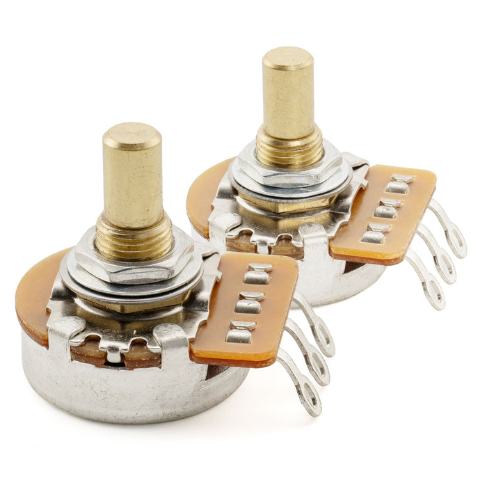 Musiclily Pro HD A500K+B500K ポット 黄銅製 メトリック ソリッド ショートシャフト 6.5mm オーディオリニアテーパー ポテンショメーター Tele/PB/JBスタイル エレキギター/ベース用 (1A1Bセット)