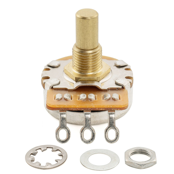 Musiclily Pro HD A1M ポット 黄銅製 メトリック ソリッド ショートシャフト 6.5mm オーディオテーパー ポテンショメーター Jazzmaster/Jaguarスタイル エレキギター/ベース用 (2個セット)