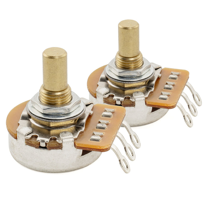 Musiclily Pro HD A1M+B1M ポット 黄銅製 メトリック ソリッド ショートシャフト 6.5mm オーディオリニアテーパー ポテンショメーター Jazzmaster/Jaguarスタイル エレキギター/ベース用 (1A1Bセット)