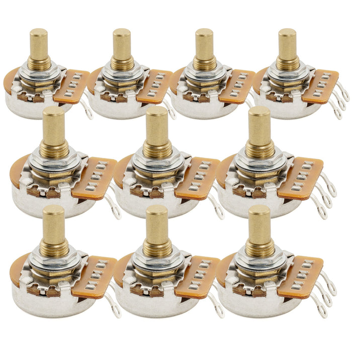 Musiclily Pro HD A1M ポット 黄銅製 メトリック ソリッド ショートシャフト 6.5mm オーディオテーパー ポテンショメーター エレキギター/ベース用 (10個セット)