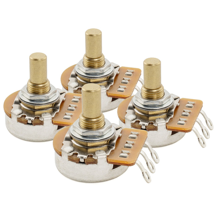 Musiclily Pro HD A1M ポット 黄銅製 メトリック ソリッド ショートシャフト 6.5mm オーディオテーパー ポテンショメーター エレキギター/ベース用 (4個セット)