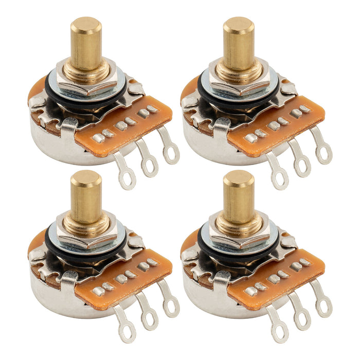 Musiclily Pro HD B250K Pots Brass Solid Short Shaft 1/4 Inch Linear Taper Potentiometers for Electric Guitar Bass (Set of 4)
