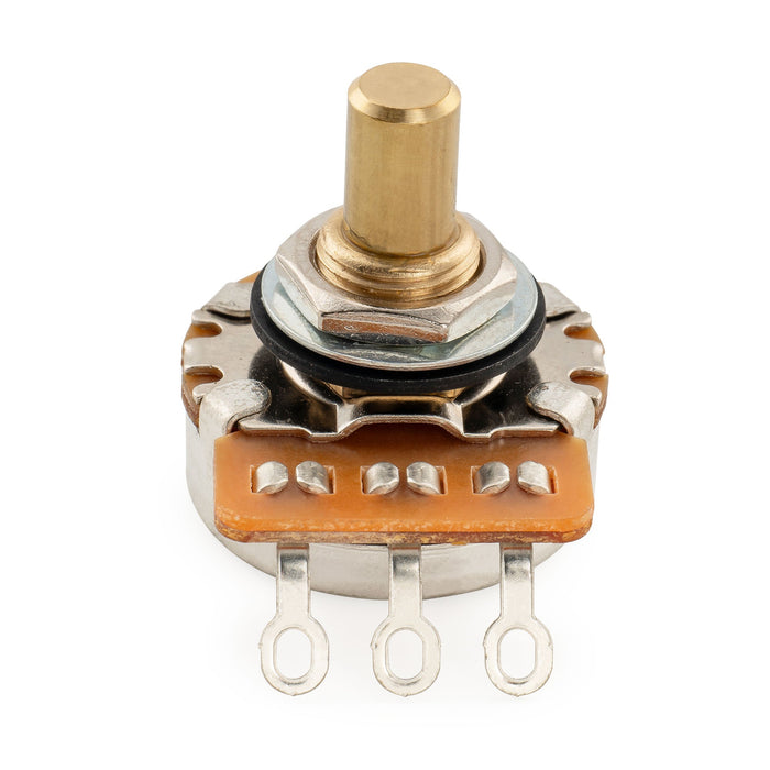 Musiclily Pro HD A500K Pots Brass Solid Short Shaft 1/4 Inch Audio Taper Potentiometers for Tele PB JB Style Electric Guitar Bass (Set of 2)