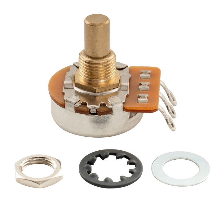 Musiclily Pro HD A500K+B500K Pots Brass Solid Short Shaft 1/4 Inch Audio Linear Taper Potentiometers for Tele PB JB Style Electric Guitar Bass (Set of 1A1B)