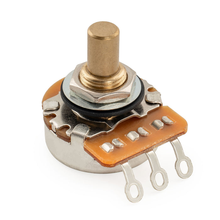 Musiclily Pro HD A500K Pot Brass Solid Short Shaft 1/4 Inch Audio Taper Potentiometer for Electric Guitar Bass