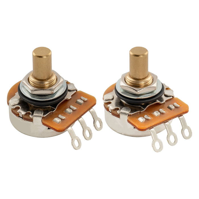Musiclily Pro HD A1M+B1M Pots Brass Solid Short Shaft 1/4 Inch Audio Linear Taper Potentiometers for Jazzmaster Jaguar?Style Electric Guitar Bass (Set of 1A1B)
