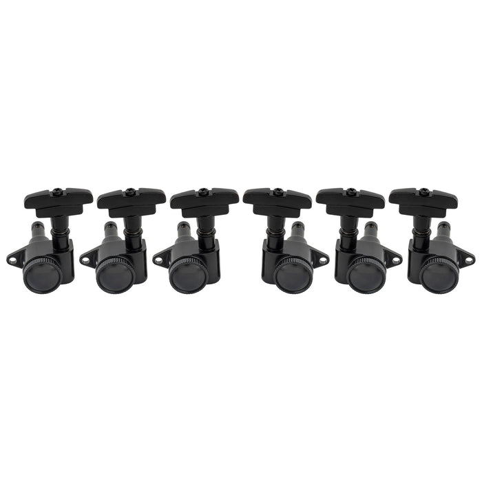 Musiclily Pro R18K 3R3L 18:1 Ratio Full Sealed Locking Machine Heads Tuners Tuning Pegs Keys with GR-Style Button for Acoustic Electric Guitar