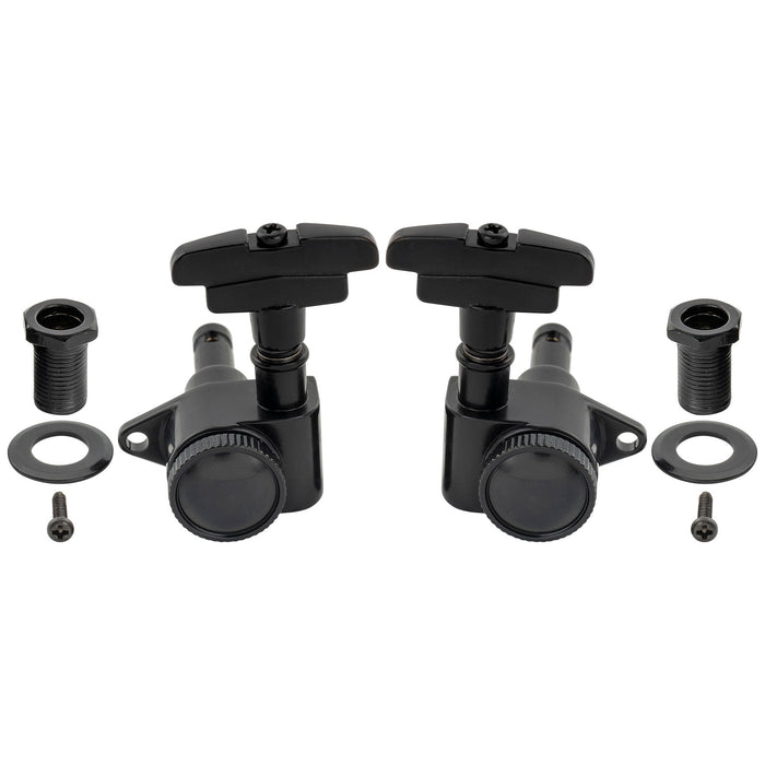 Musiclily Pro R18K 3R3L 18:1 Ratio Full Sealed Locking Machine Heads Tuners Tuning Pegs Keys with GR-Style Button for Acoustic Electric Guitar