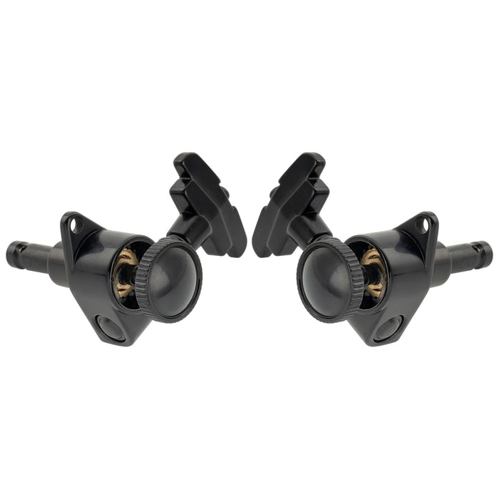 Musiclily Pro R18K 3R3L 18:1 Ratio Full Sealed Locking Machine Heads Tuners Tuning Pegs Keys with GR-Style Button for Acoustic Electric Guitar