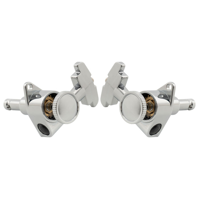 Musiclily Pro R18K 3R3L 18:1 Ratio Full Sealed Locking Machine Heads Tuners Tuning Pegs Keys with GR-Style Button for Acoustic Electric Guitar