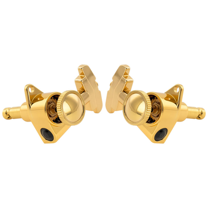 Musiclily Pro R18K 3R3L 18:1 Ratio Full Sealed Locking Machine Heads Tuners Tuning Pegs Keys with GR-Style Button for Acoustic Electric Guitar