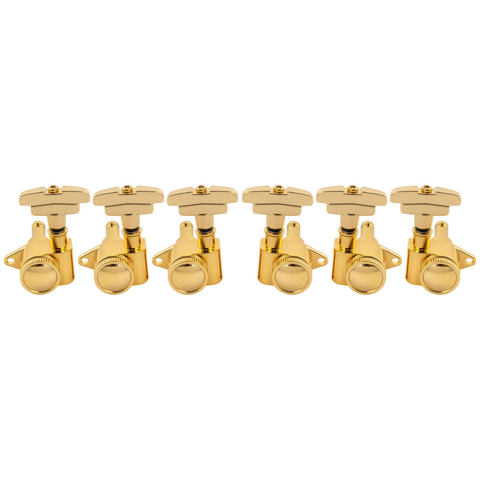 Musiclily Pro R18K 3R3L 18:1 Ratio Full Sealed Locking Machine Heads Tuners Tuning Pegs Keys with GR-Style Button for Acoustic Electric Guitar