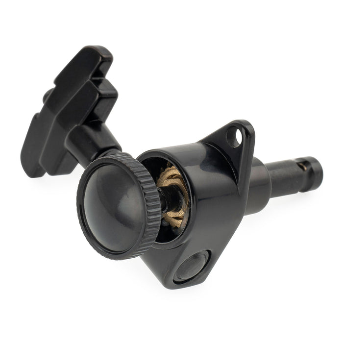 Musiclily Pro R18K Single 18:1 Ratio Full Sealed Locking Machine Head Bass Side Tuner Tuning Peg Key with GR-Style Button for Acoustic Electric Guitar