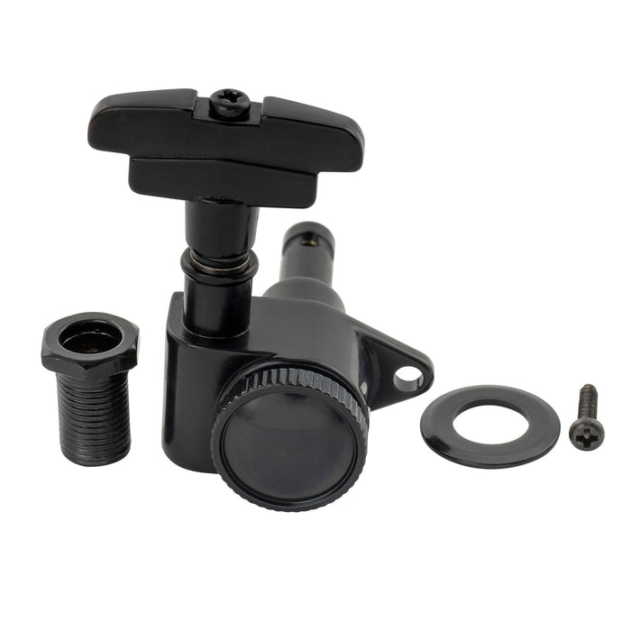 Musiclily Pro R18K Single 18:1 Ratio Full Sealed Locking Machine Head Bass Side Tuner Tuning Peg Key with GR-Style Button for Acoustic Electric Guitar