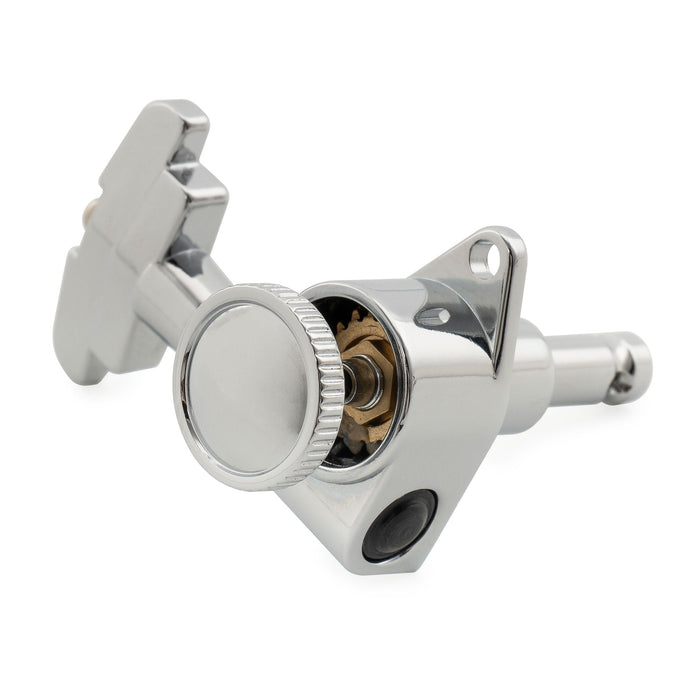 Musiclily Pro R18K Single 18:1 Ratio Full Sealed Locking Machine Head Bass Side Tuner Tuning Peg Key with GR-Style Button for Acoustic Electric Guitar