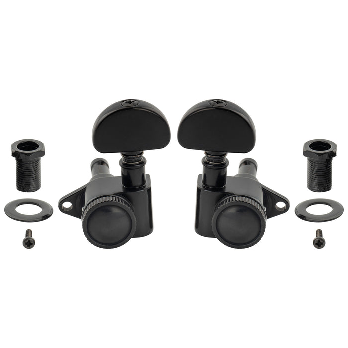 Mecanismos de afinação Locking R18K 3R3L, Relação 18:1, totalmente vedados, com cabeça de meia-lua para violão acústico e elétrico