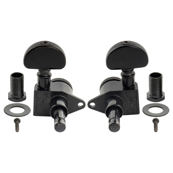 Mecanismos de afinação Locking R18K 3R3L, Relação 18:1, totalmente vedados, com cabeça de meia-lua para violão acústico e elétrico