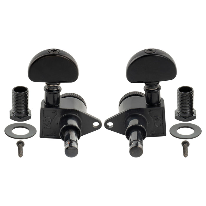 Musiclily Pro R18K 3R3L 18:1 Ratio Full Sealed Locking Machine Heads Tuners Tuning Pegs Keys with Half Moon Button for Acoustic Electric Guitar