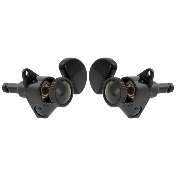 Mecanismos de afinação Locking R18K 3R3L, Relação 18:1, totalmente vedados, com cabeça de meia-lua para violão acústico e elétrico