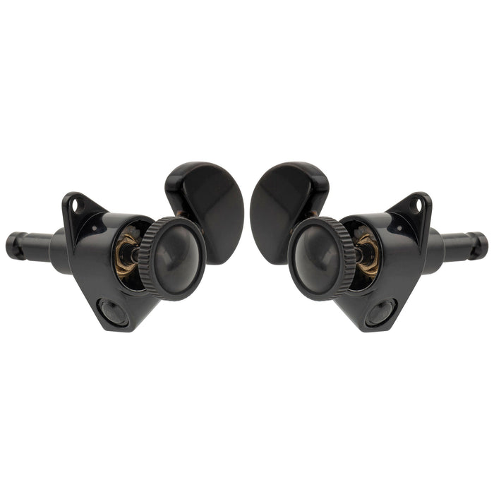 Musiclily Pro R18K 3R3L 18:1 Ratio Full Sealed Locking Machine Heads Tuners Tuning Pegs Keys with Half Moon Button for Acoustic Electric Guitar