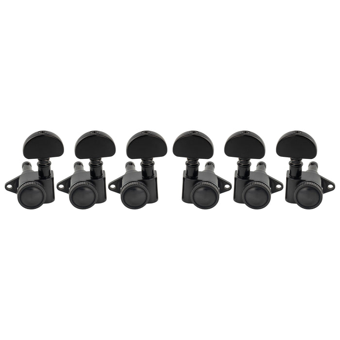 Mecanismos de afinação Locking R18K 3R3L, Relação 18:1, totalmente vedados, com cabeça de meia-lua para violão acústico e elétrico