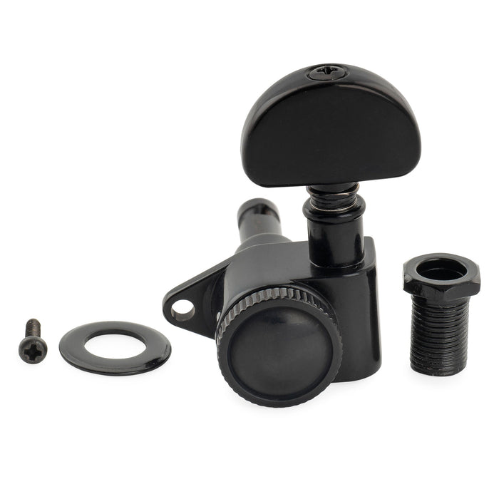 Musiclily Pro R18K Single 18:1 Ratio Full Sealed Locking Machine Head Treble Side Tuner Tuning Peg Key with Half Moon Button for Acoustic Electric Guitar