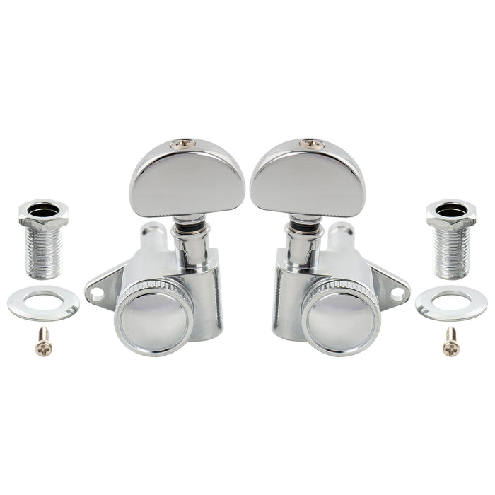 Mecanismos de afinação Locking R18K 3R3L, Relação 18:1, totalmente vedados, com cabeça de meia-lua para violão acústico e elétrico