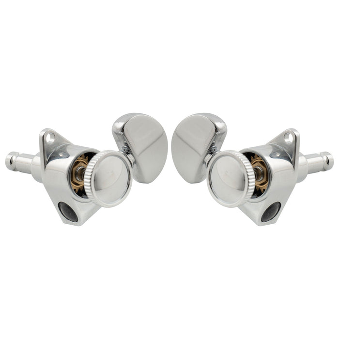 Musiclily Pro R18K 3R3L 18:1 Ratio Full Sealed Locking Machine Heads Tuners Tuning Pegs Keys with Half Moon Button for Acoustic Electric Guitar