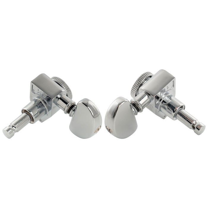 Mecanismos de afinação Locking R18K 3R3L, Relação 18:1, totalmente vedados, com cabeça de meia-lua para violão acústico e elétrico