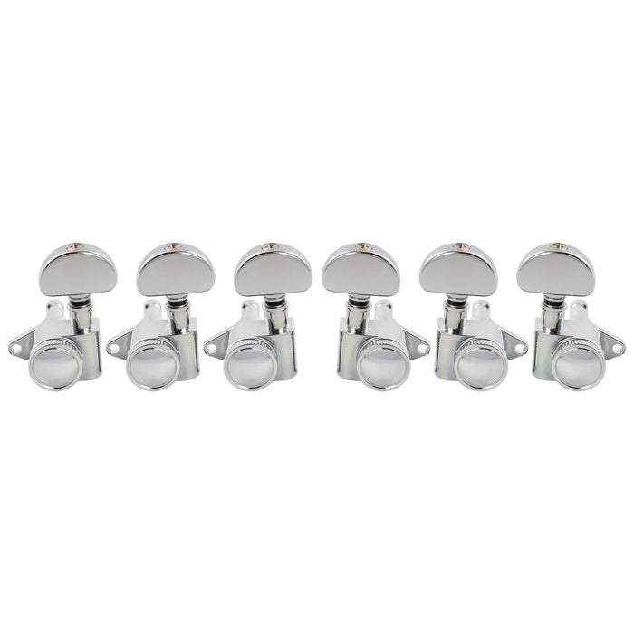 Musiclily Pro R18K 3R3L 18:1 Ratio Full Sealed Locking Machine Heads Tuners Tuning Pegs Keys with Half Moon Button for Acoustic Electric Guitar