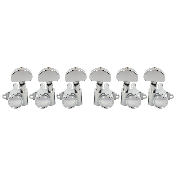 Mecanismos de afinação Locking R18K 3R3L, Relação 18:1, totalmente vedados, com cabeça de meia-lua para violão acústico e elétrico