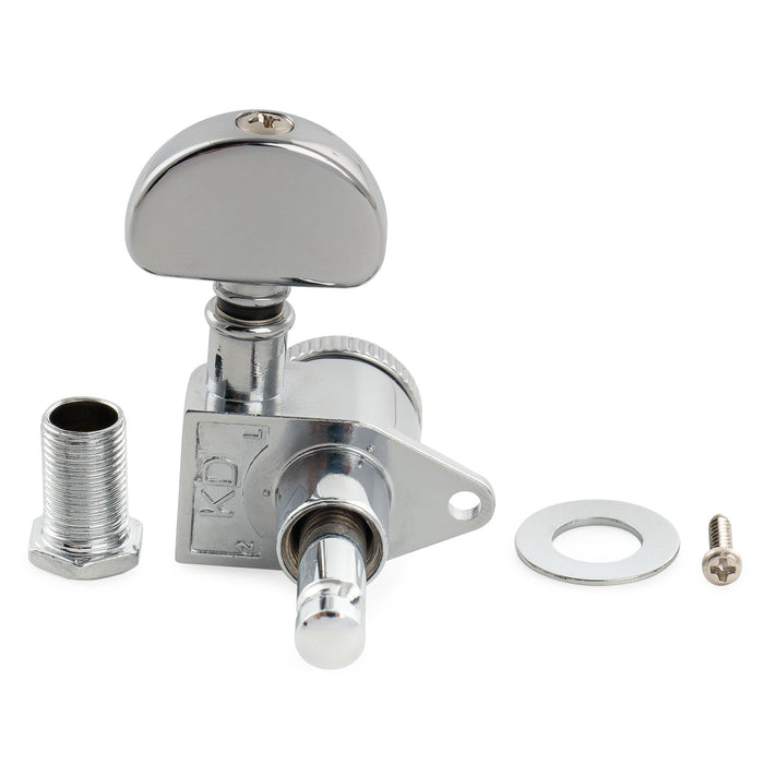 Musiclily Pro R18K Single 18:1 Ratio Full Sealed Locking Machine Head Treble Side Tuner Tuning Peg Key with Half Moon Button for Acoustic Electric Guitar