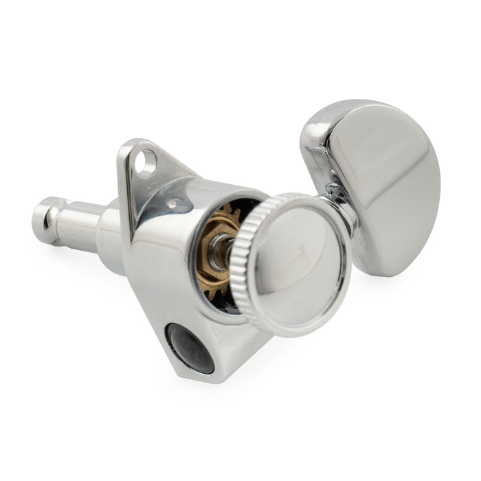 Musiclily Pro R18K Single 18:1 Ratio Full Sealed Locking Machine Head Treble Side Tuner Tuning Peg Key with Half Moon Button for Acoustic Electric Guitar