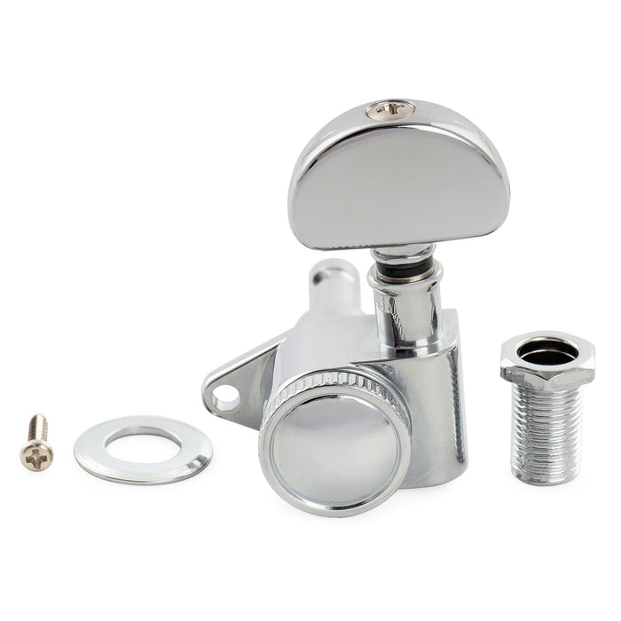 Musiclily Pro R18K Single 18:1 Ratio Full Sealed Locking Machine Head Treble Side Tuner Tuning Peg Key with Half Moon Button for Acoustic Electric Guitar