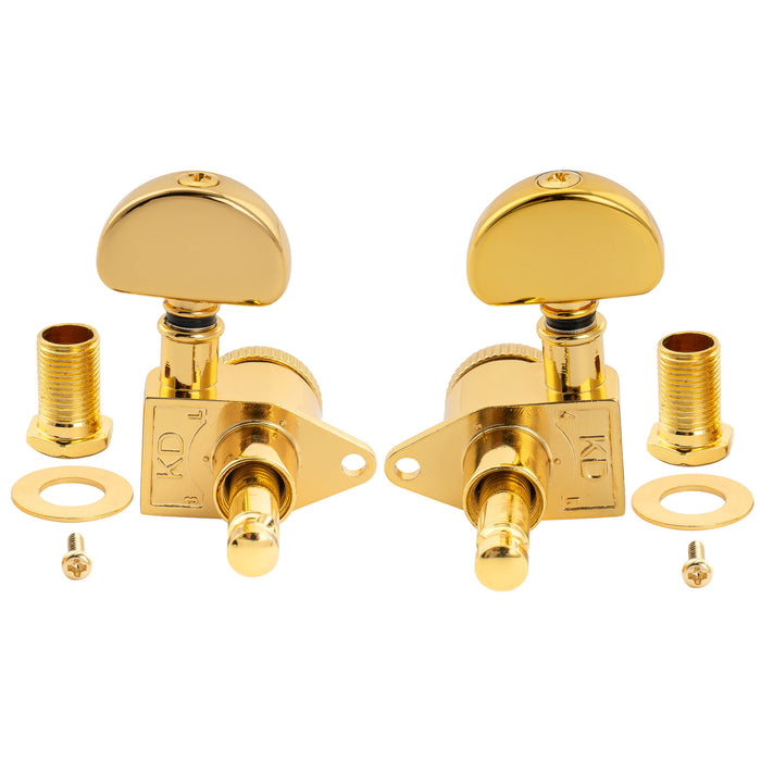 Mecanismos de afinação Locking R18K 3R3L, Relação 18:1, totalmente vedados, com cabeça de meia-lua para violão acústico e elétrico