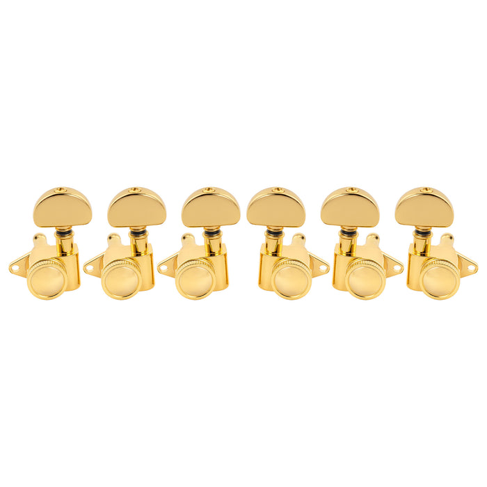 Mecanismos de afinação Locking R18K 3R3L, Relação 18:1, totalmente vedados, com cabeça de meia-lua para violão acústico e elétrico