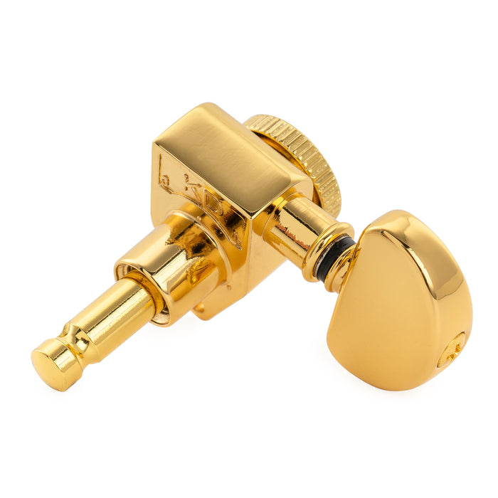 Musiclily Pro R18K un solo mecanismo con relación 18:1, bloqueo sellado completo, afinador de lado treble, tecla de afinación con botón de media luna para guitarra acústica y eléctrica