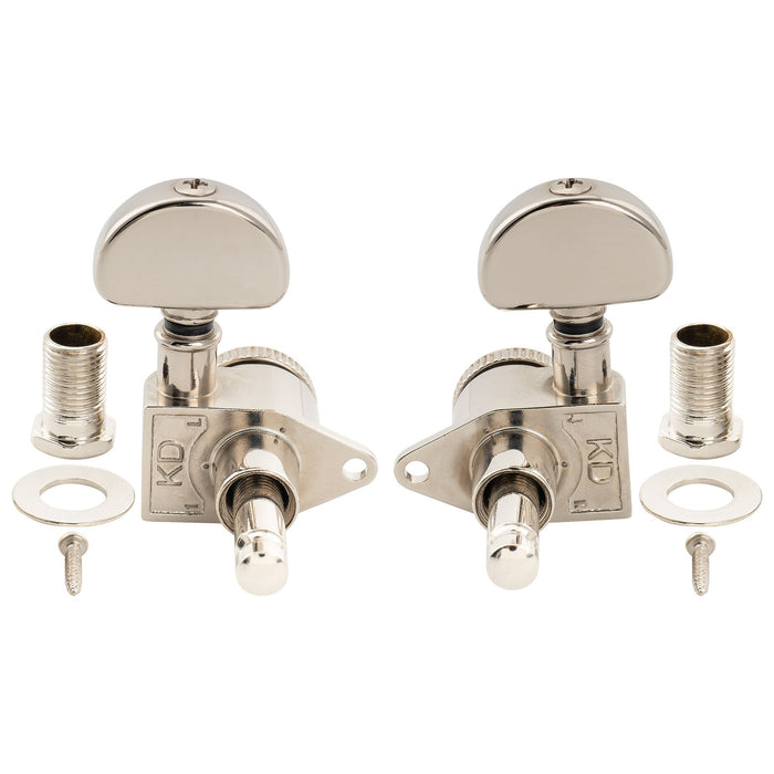 Musiclily Pro R18K 3R3L 18:1 Ratio Full Sealed Locking Machine Heads Tuners Tuning Pegs Keys with Half Moon Button for Acoustic Electric Guitar